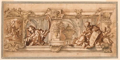 Dibujo, Diseño para un friso de techo, hacia 1680