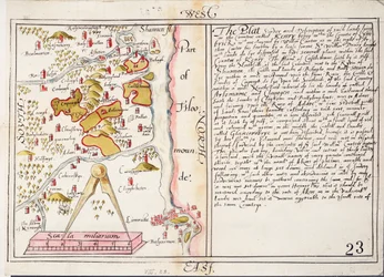 Mapa del siglo XVI del condado de Limerick, Irlanda, c.1588 (papel, lino)
