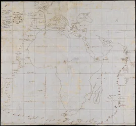 Una carta que sigue el viaje del barco Edwin Fox desde Portsmouth