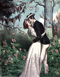 Una pareja de amantes dándose un beso