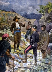 Un gendarme reprendido por un bandido de Cerdeña. 1899