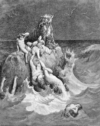 Una escena del diluvio, Génesis