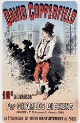 Cartel publicitario para la publicación de “David Copperfield” de Charles Dickens, v.1890