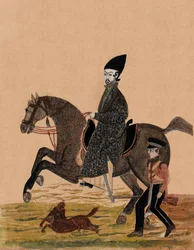 Un Sirdar afgano [oficial] y un soldado británico, c.1841