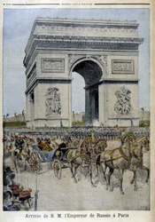 Llegada del emperador ruso Nicolás II a París - en “Le Petite Journal” del 11/10/1896