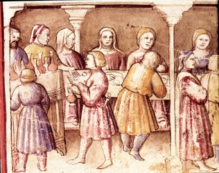 Escena de banquete en una rica mansión de Padua