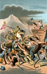 Batalla de Aix: invasión de los cimbros y teutones del 110 al 102 a.C. Los teutones fueron derrotados por Cayo Mario el sabio, cónsul romano.