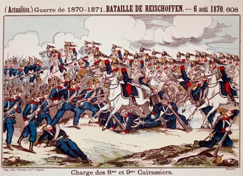 Batalla de Worth, el 6 de agosto de 1870 en las primeras etapas de la Guerra Franco-Prusiana (Grabado)