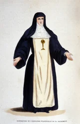 Benedictina de la adoración perpetua del Santísimo Sacramento, una orden fundada por Catalina de Bar en París en 1654.