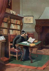 Benoit ARIAS MONTANUS (1527-1598). Famoso teólogo español. Después de “La Ciencia y sus Hombres” por Louis Figuier. Barcelona 1881.