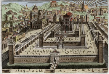 Biblia de Royaumont, Antiguo Testamento: Templo de Salomón - Salomón construyó el Templo en Jerusalén - Ilustración de 1811