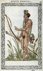 Brasileño en "Hábitos y efigies", por Jean Sluperius en 1572