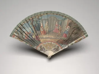 Abanico Brisé con una escena de la Comédie-Italienne, c.1700-25