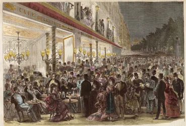 Café en los Grandes Bulevares en una noche de verano de 1869 - París - Café en los Grandes Bulevares en una noche de verano - 1869