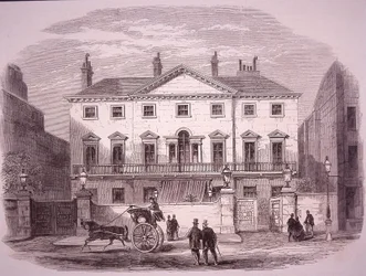 Casa Cambridge en Piccadilly en 1860, hogar del PM lord Palmerston