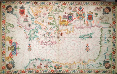 Carta del Mediterráneo oriental, c.1600 (manuscrito)