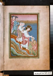 Cristo curando a un leproso, c.1035 (miniatura)
