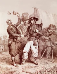 Guerra de Crimea (1853-1856): alegoría de la Alianza entre Francia, el Reino de Cerdeña e Inglaterra contra Rusia, 1854