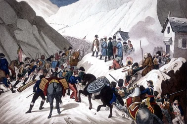 Descenso de Napoleón Bonaparte en Italia: cruce de la montaña de San Bernardo