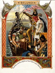 Die Nibelungen, ópera compuesta por Heinrich Dorn (1804-1892) en 1854, director y compositor alemán. Cromolitografía del siglo XIX.