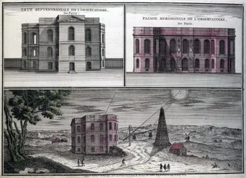 Diferentes vistas del observatorio astronómico de París en 1700.