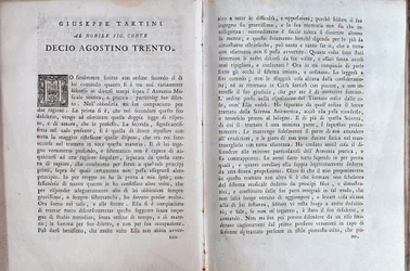Doble página de un tratado de música de Giuseppe Tartini