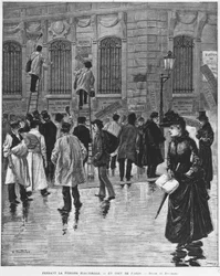 Durante el período electoral, en París; carteles durante la elección del 27 de enero de 1889, culminando en la campaña de la panadería - Museo Carnavalet.