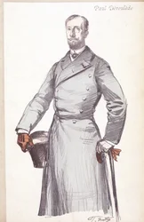 Grabado de Paul Deroulede (1846-1914), escritor y político francés fundador del Boulangismo, quien fundó la Liga de Patriotas