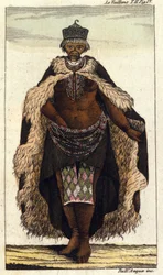 Miembro femenino de la tribu sudafricana de los hotentotes, grabado de 1820