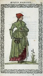 Mujer flamenca - en "Habits et effigies" de Jean Sulperius