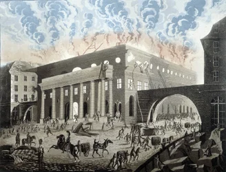 Incendio del Odeón en París en 1820