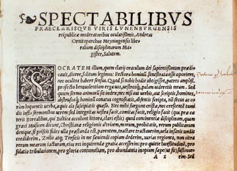 Primera página de “De arte cantandi micrologus” de Andree Ornitoparchi (Andreas Ornithoparchus) 1533 Bolonia, museo cívico musical