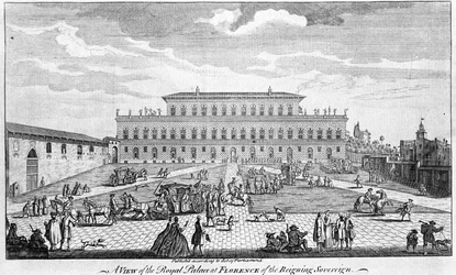 Florencia: Vista del Palacio Pitti a mediados del siglo XVIII