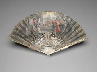 Abanico Plegable con Jefté encontrando a su hija, c.1740s-50s