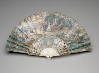 Abanico Plegable con una escena pastoral, c.1740s-50s