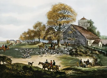 Caza de zorros en Surrey, Gran Bretaña
