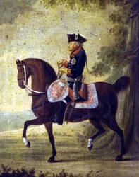 Federico el Grande, Rey de Prusia (1712 - 1786). En el marco del cuadro está escrito “... Berlín 1776. Museo del Risorgimento. Milán