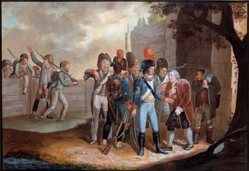 Revolución Francesa: “Contribución de guerra recaudada por los franceses en Suiza” Pintura anónima. 1798. París, Museo del Ejército