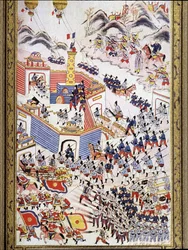 Globos cautivos franceses en la captura de Hong Hoa en Tonkín, agosto de 1884