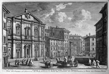 De la Iglesia de San Luis de los Franceses (Chiesa di San Luigi dei Francesi) en Roma. Finales del siglo XVIII.