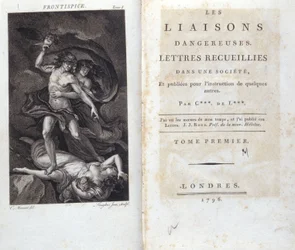 Frontispicio y Página de Título del libro "Les Liaisons dangereuses" de Choderlos de Laclos, Londres