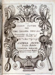Frontispicio de Il musico testore por Zaccaria Tevo