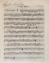 Portada de la partitura de Seis conciertos en 8 partes de G B Sammartini y J A Hasse