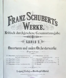 Frontispicio de partitura de varias oberturas de Franz Schubert