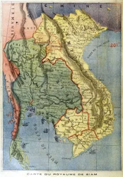 Mapa geográfico del reino de Siam - en “Le petit journal”