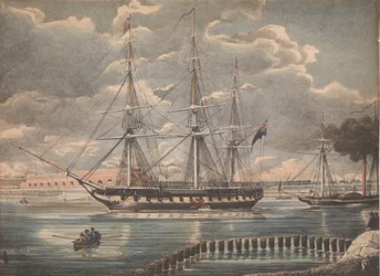 HMS "Active" (litografía coloreada)