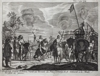 Henri, Conde de Brederode, saliendo de Amberes, se presenta ante Guillermo I de Orange-Nassau