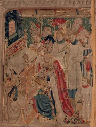 Historia de San Piat y San Eleuterio, Escena 10: San Eleuterio es consagrado como obispo (detalle)