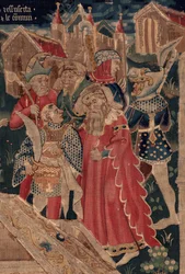 Historia de San Piat y San Eleuterio, Escena 12: La resurrección de la hija del tribuno (Detalle)