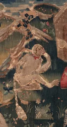 Historia de San Piat y San Eleuterio, Escena 12: La resurrección de la hija del tribuno (detalle)